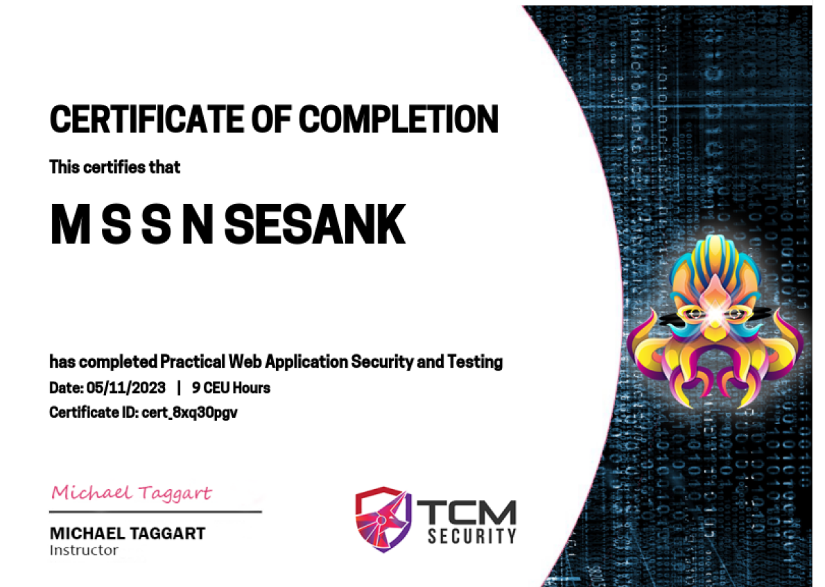 TCM Practical Web Application Security