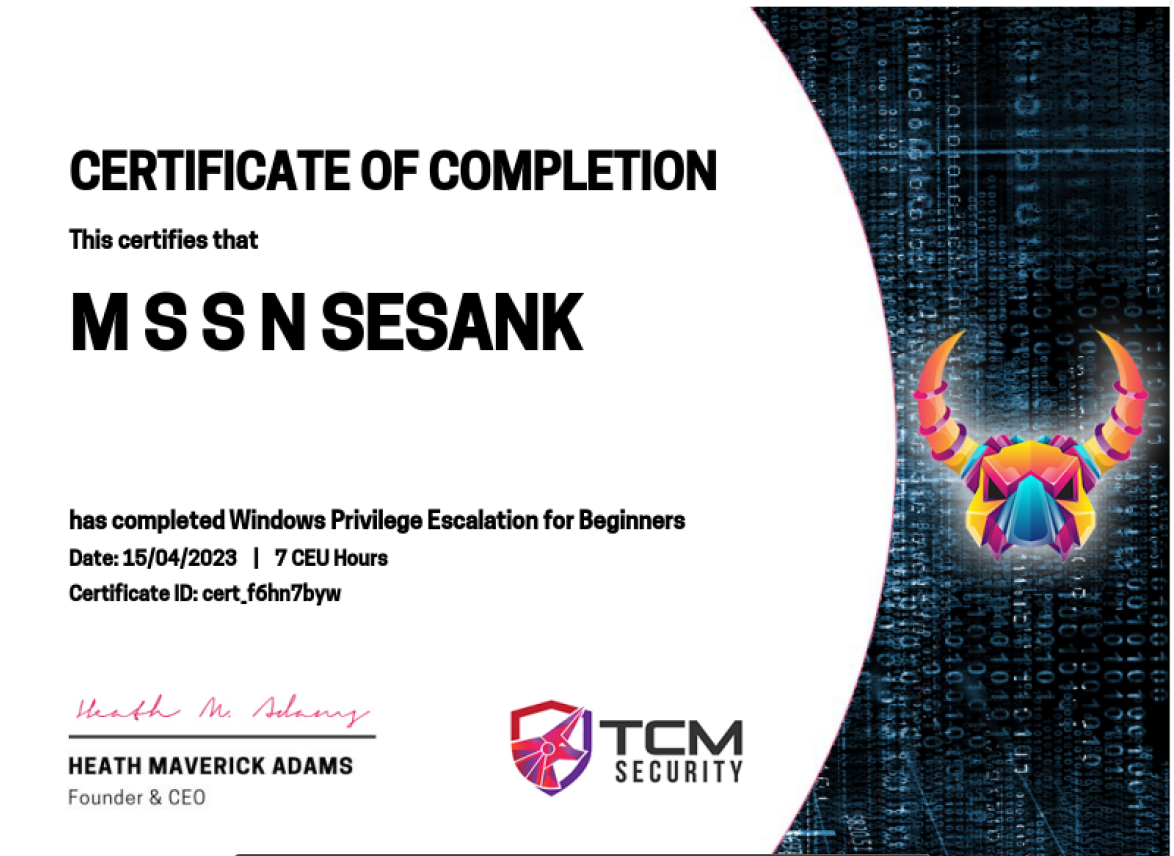 TCM Windows Privilege Escalation